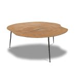 OAKLEY Low Coffee Table Oak Veneer Black Hammered Iron 5 OAKLEY Low Coffee Table Oak Veneer Black Hammered Iron