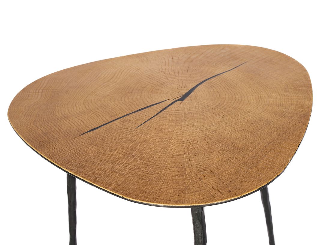 OAKLEY Low End Table Natural Oak Veneer Black Legs 2 OAKLEY Low End Table Natural Oak Veneer Black Legs - Image 2