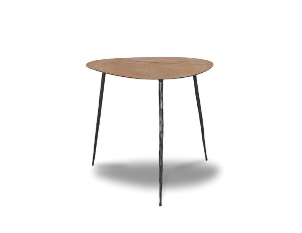 OAKLEY Low End Table Natural Oak Veneer Black Legs