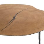 OAKLEY Tall Oak Veneer Coffee Table Black Hammered Iron 6 OAKLEY Tall Oak Veneer Coffee Table Black Hammered Iron