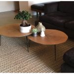 OAKLEY Tall Oak Veneer Coffee Table Black Hammered Iron 8 OAKLEY Tall Oak Veneer Coffee Table Black Hammered Iron