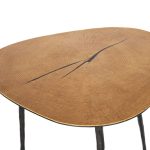 OAKLEY Tall Oak Veneer End Table Black Iron Legs 5 OAKLEY Tall Oak Veneer End Table Black Iron Legs