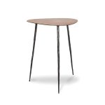 OAKLEY Tall Oak Veneer End Table Black Iron Legs 4 OAKLEY Tall Oak Veneer End Table Black Iron Legs
