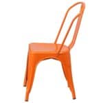 Orange Metal Stacking Bistro Dining Chairs Indoor Outdoor (Set of 4)