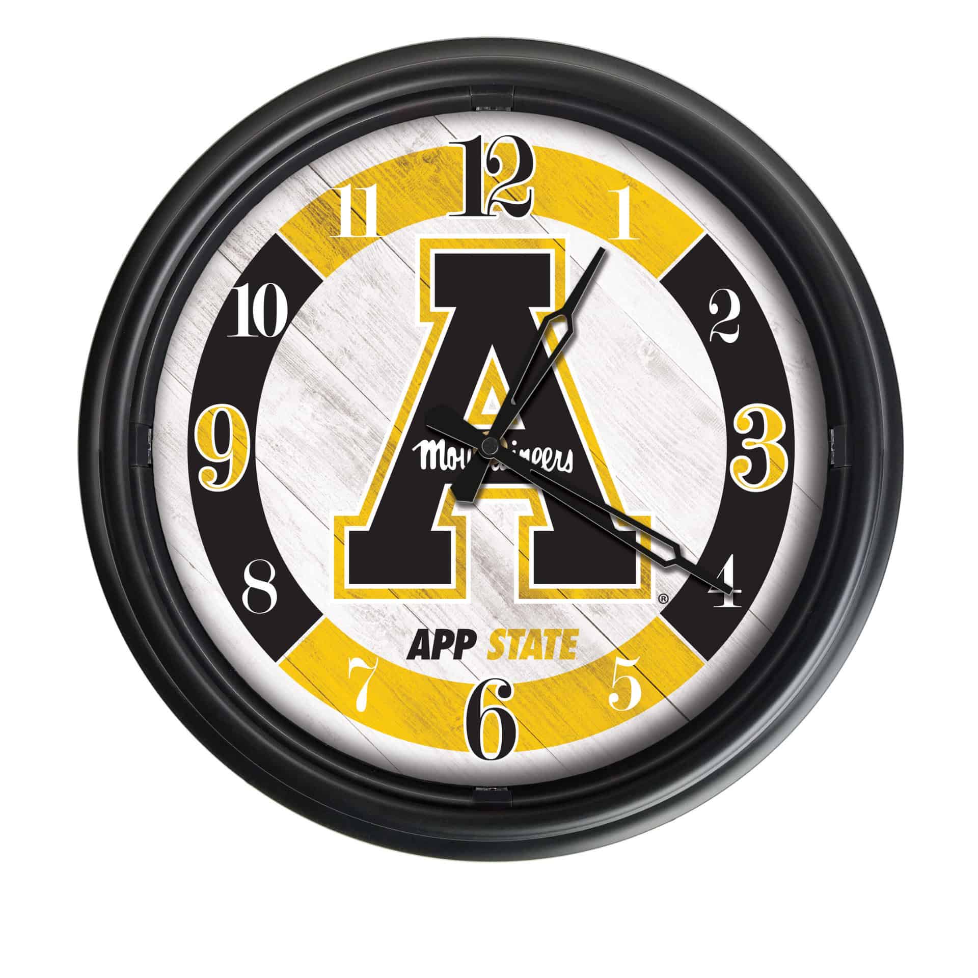 Appalachian State University 14-Inch Indoor/Outdoor LED Wall Clock in Black 7 Appalachian State University 14-Inch Indoor/Outdoor LED Wall Clock in Black