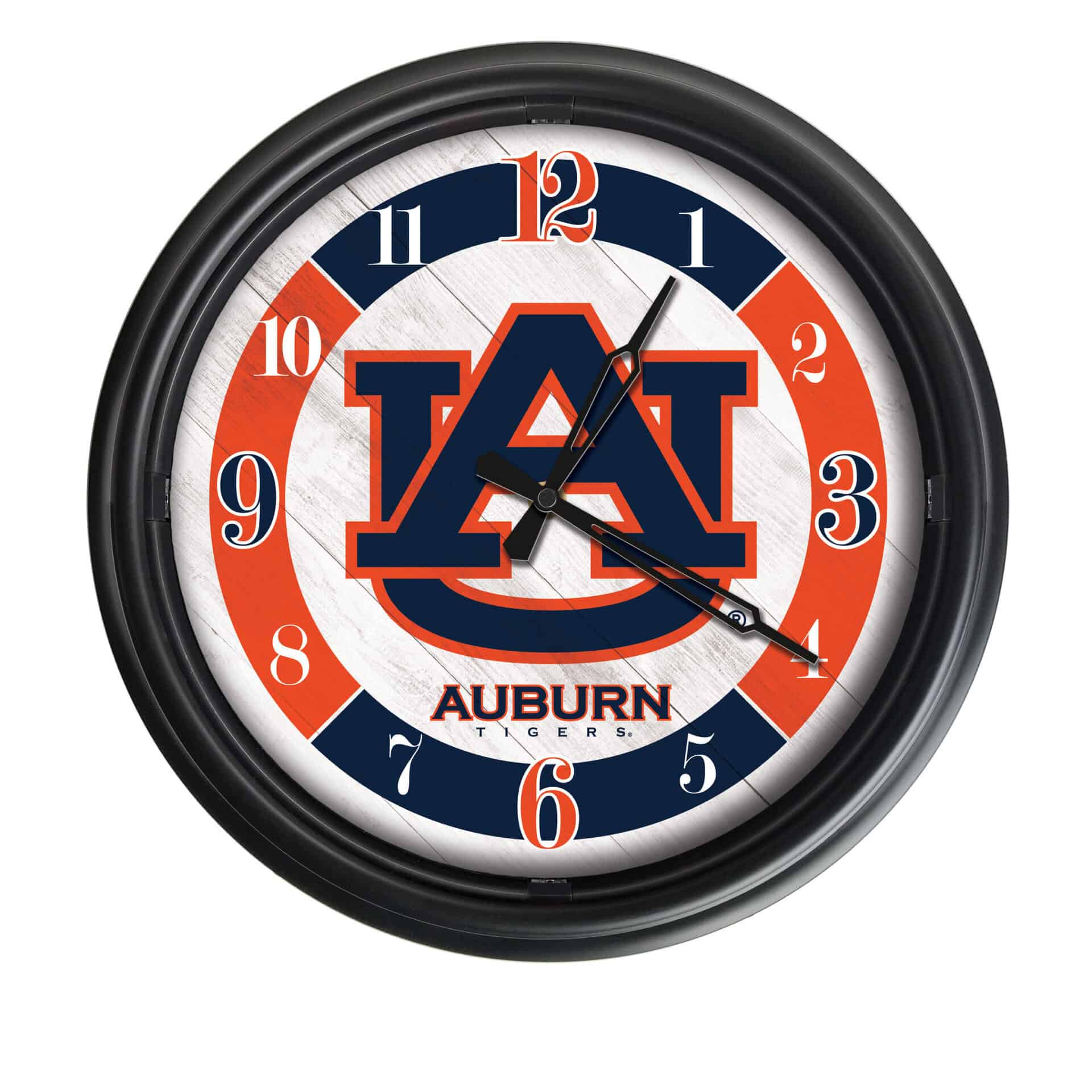 Auburn University 14-Inch Indoor/Outdoor LED Wall Clock in Black 7 Auburn University 14-Inch Indoor/Outdoor LED Wall Clock in Black