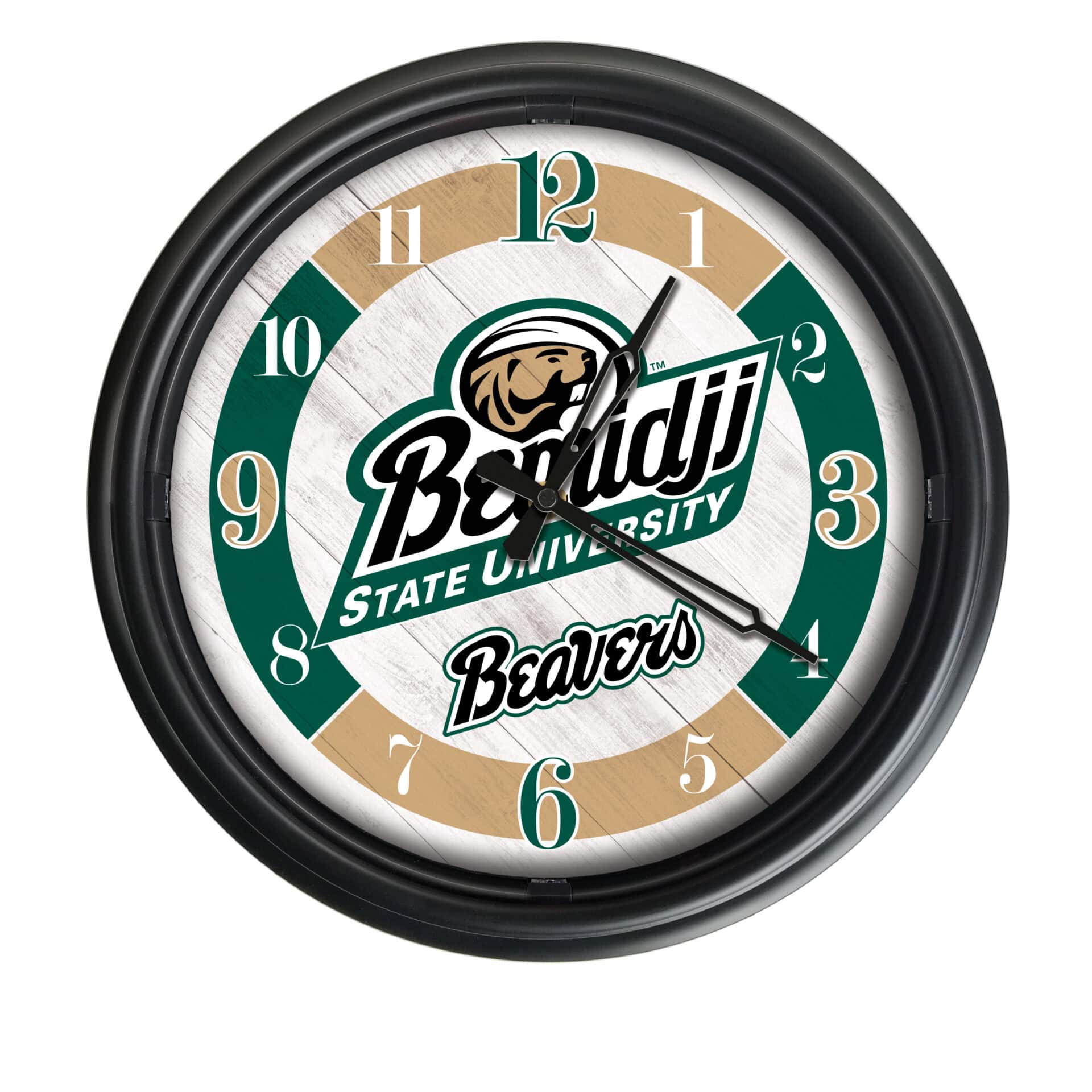 Bemidji State University 14-Inch Indoor/Outdoor LED Wall Clock in Black 1 Bemidji State University 14-Inch Indoor/Outdoor LED Wall Clock in Black