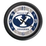 Brigham Young University 14-Inch Indoor/Outdoor LED Wall Clock in Black