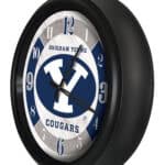 Brigham Young University 14-Inch Indoor/Outdoor LED Wall Clock in Black