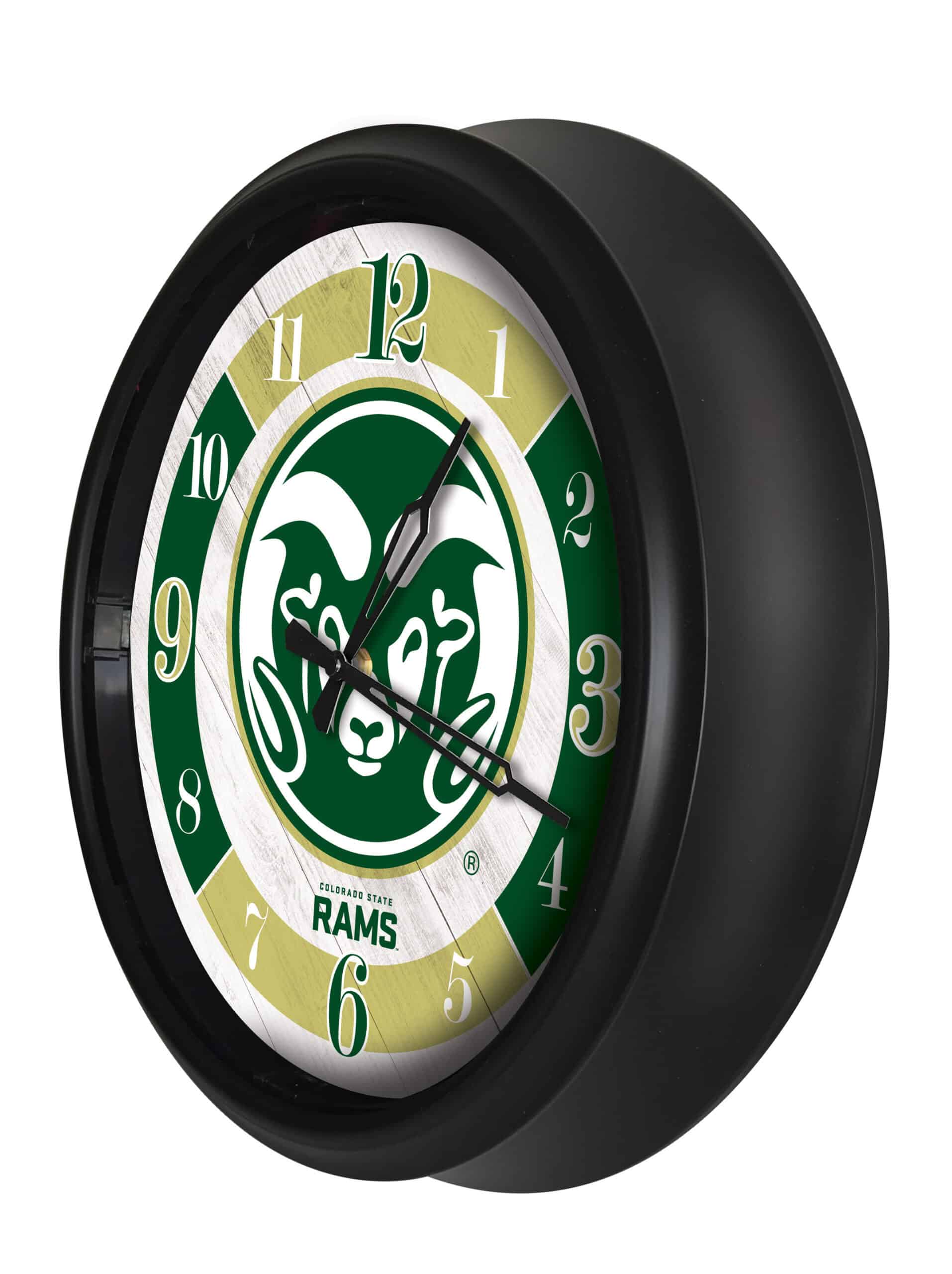 Colorado State University 14-Inch Indoor/Outdoor LED Wall Clock in Black 8 Colorado State University 14-Inch Indoor/Outdoor LED Wall Clock in Black