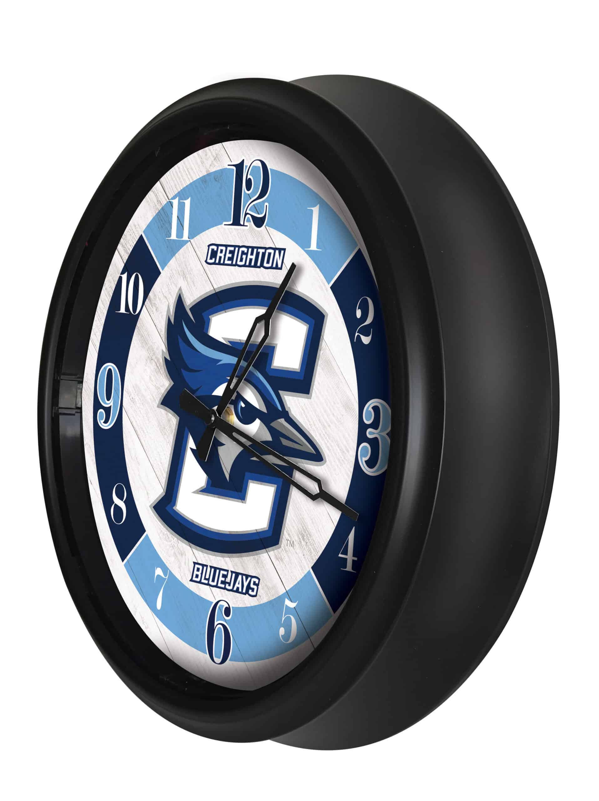 Creighton University 14-Inch Indoor/Outdoor LED Wall Clock in Black 8 Creighton University 14-Inch Indoor/Outdoor LED Wall Clock in Black