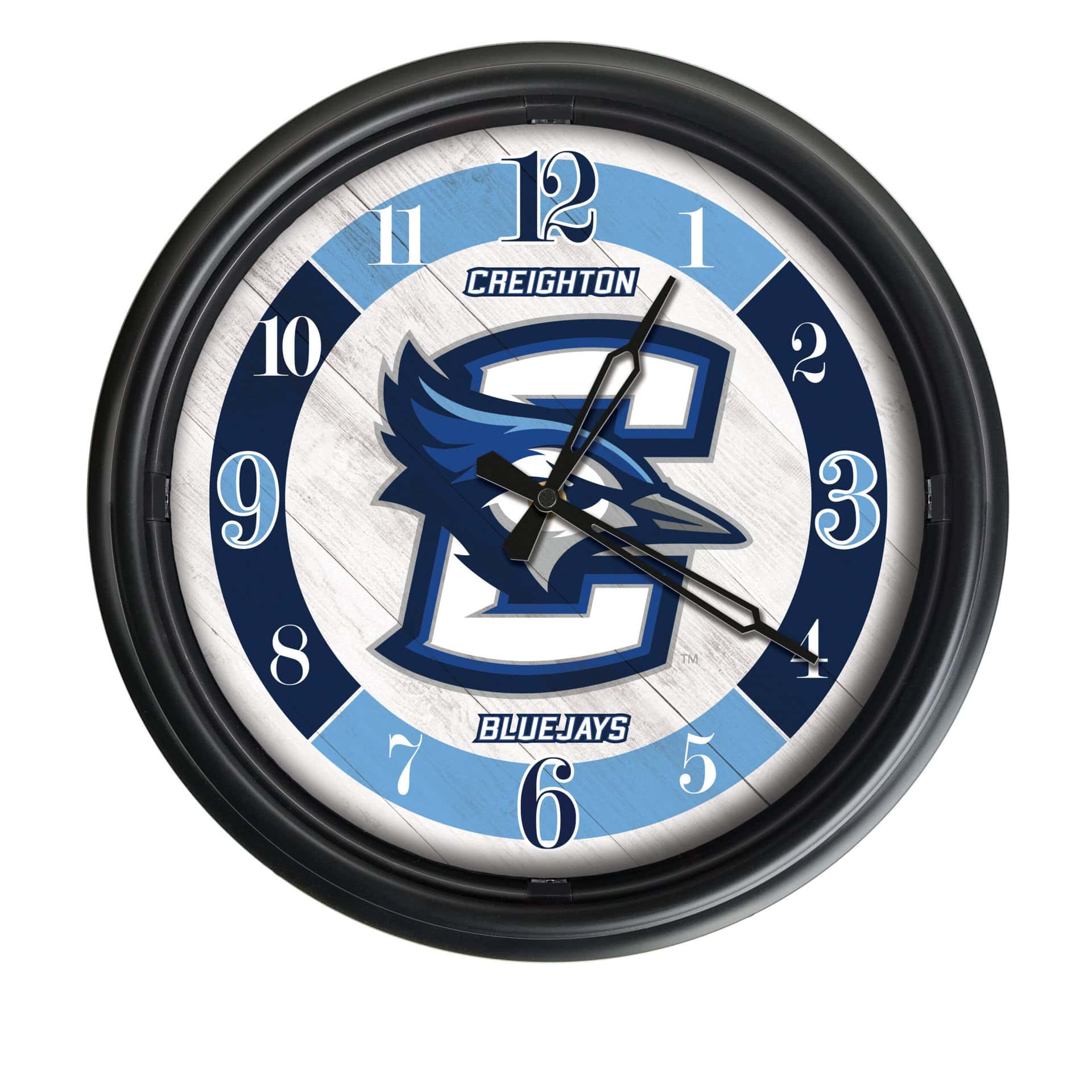 Creighton University 14-Inch Indoor/Outdoor LED Wall Clock in Black 7 Creighton University 14-Inch Indoor/Outdoor LED Wall Clock in Black