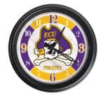 East Carolina University 14-Inch Indoor/Outdoor LED Wall Clock in Black