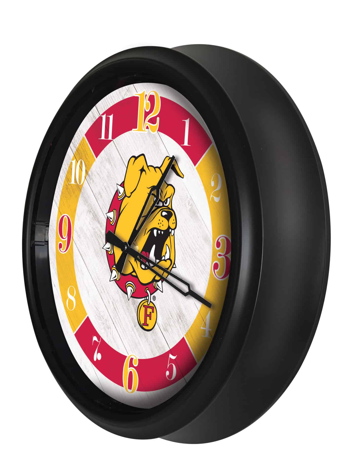 Ferris State University 14-Inch Indoor/Outdoor LED Wall Clock in Black 2 Ferris State University 14-Inch Indoor/Outdoor LED Wall Clock in Black - Image 2