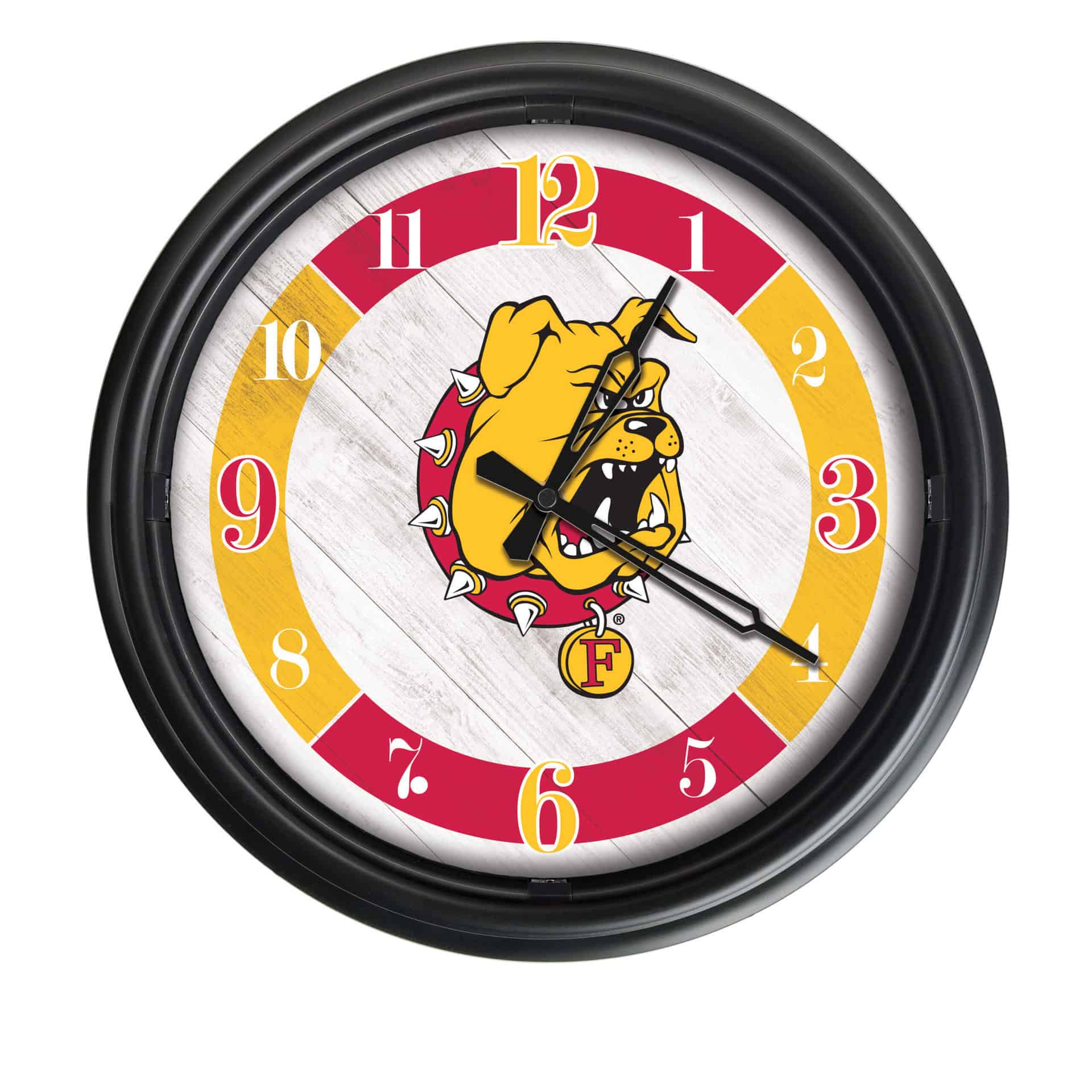 Ferris State University 14-Inch Indoor/Outdoor LED Wall Clock in Black 7 Ferris State University 14-Inch Indoor/Outdoor LED Wall Clock in Black