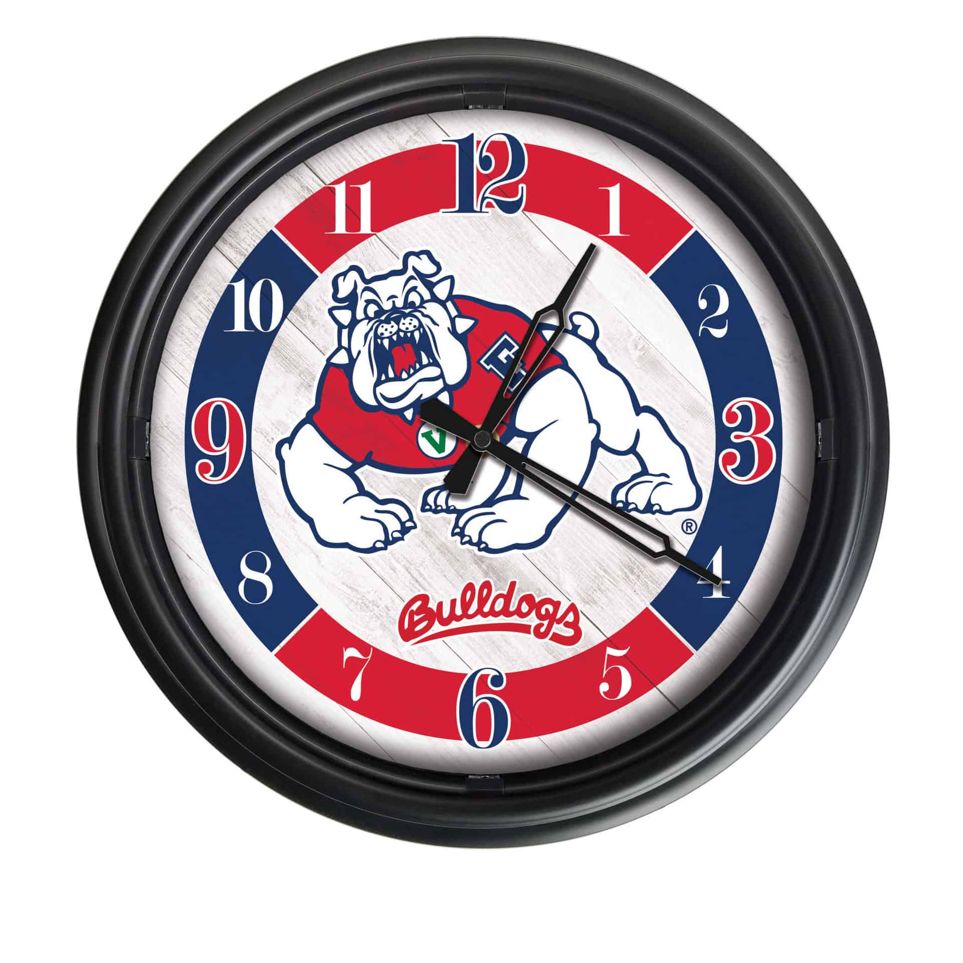 Fresno State University 14-Inch Indoor/Outdoor LED Wall Clock in Black 7 Fresno State University 14-Inch Indoor/Outdoor LED Wall Clock in Black