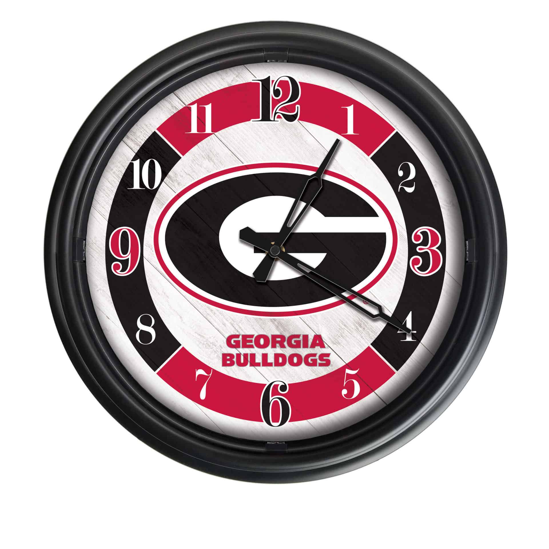 University of Georgia (G) 14-Inch Indoor/Outdoor LED Wall Clock in Black 7 University of Georgia (G) 14-Inch Indoor/Outdoor LED Wall Clock in Black