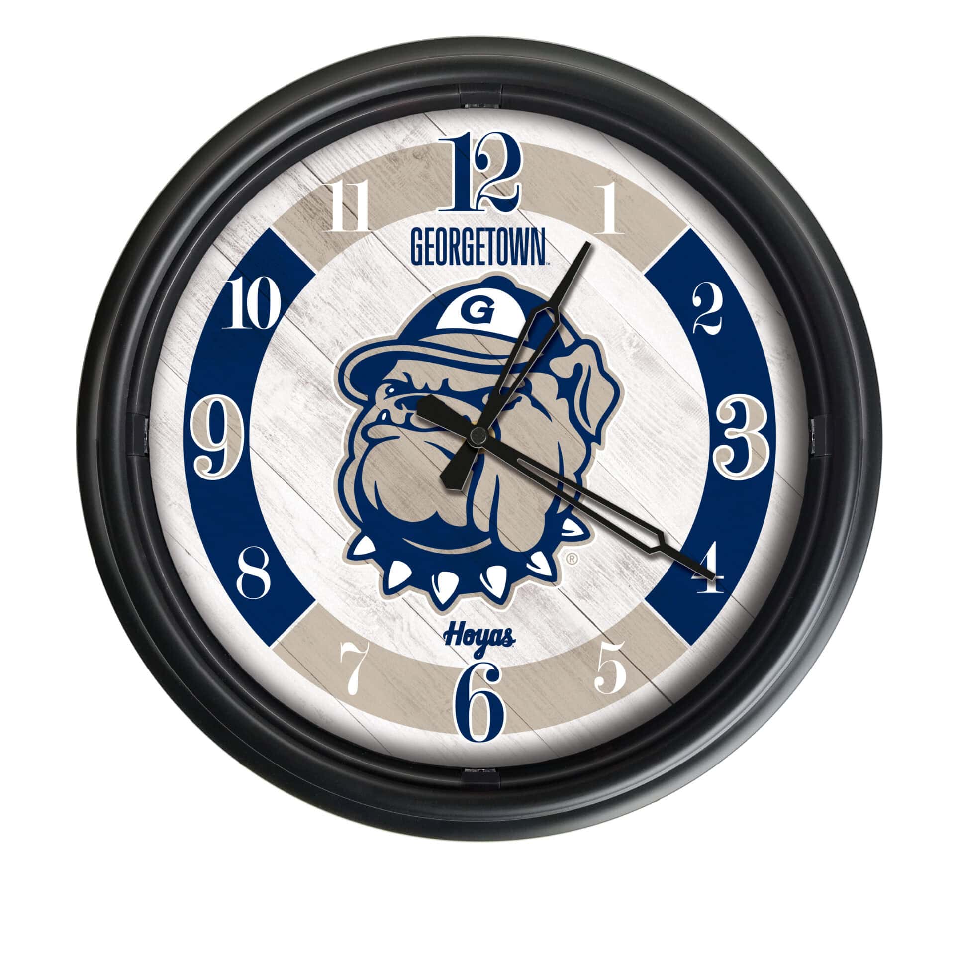 Georgetown University 14-Inch Indoor/Outdoor LED Wall Clock in Black 1 Georgetown University 14-Inch Indoor/Outdoor LED Wall Clock in Black