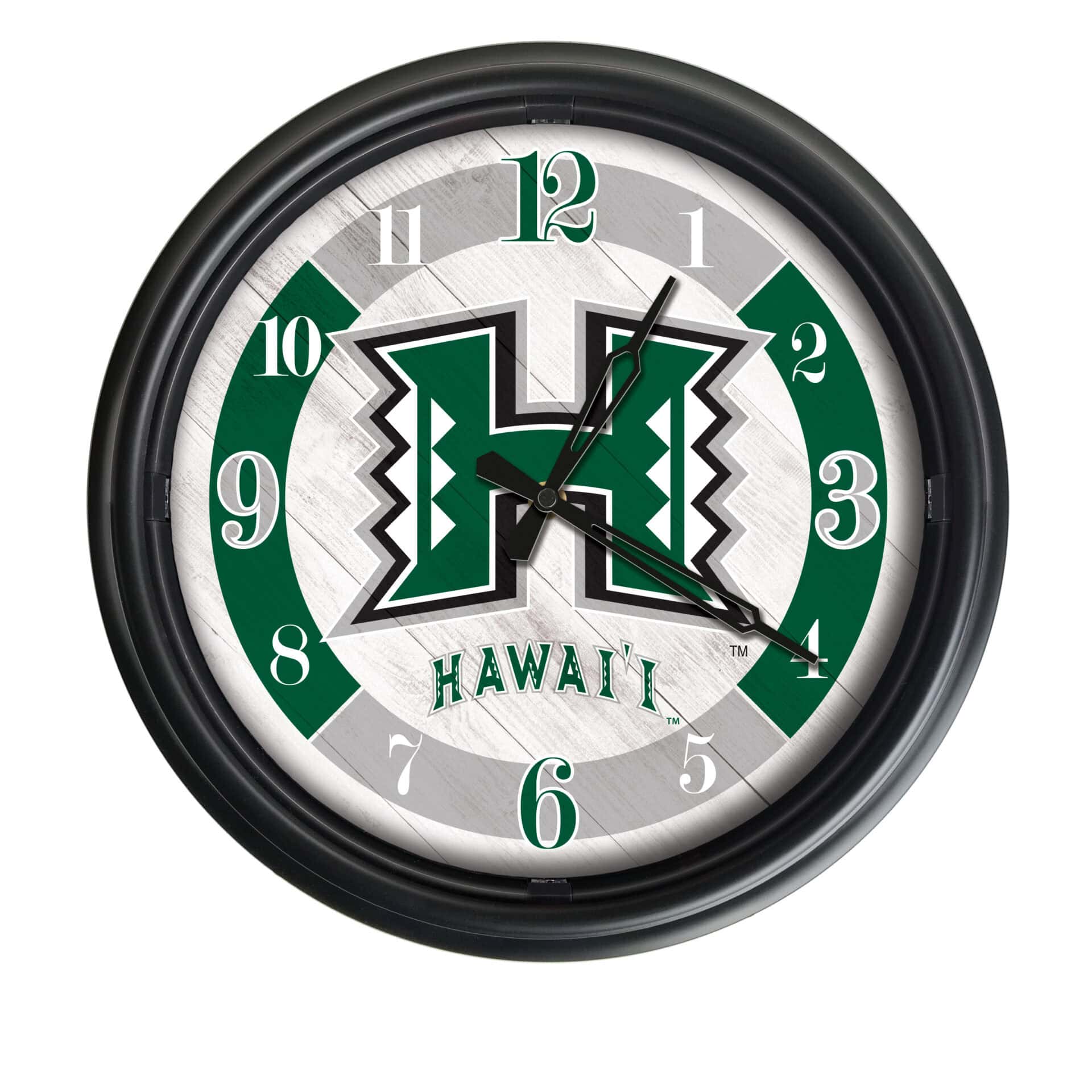 University of Hawaii 14-Inch Indoor/Outdoor LED Wall Clock in Black 1 University of Hawaii 14-Inch Indoor/Outdoor LED Wall Clock in Black