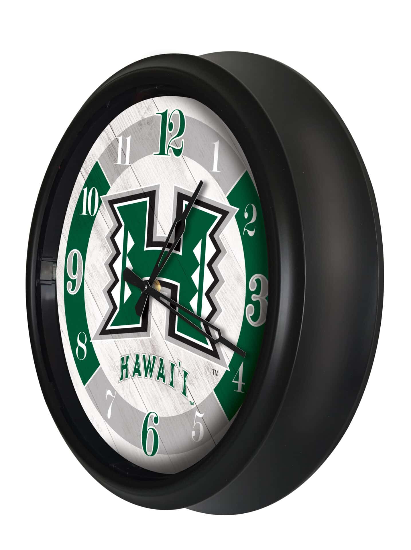 University of Hawaii 14-Inch Indoor/Outdoor LED Wall Clock in Black 2 University of Hawaii 14-Inch Indoor/Outdoor LED Wall Clock in Black - Image 2