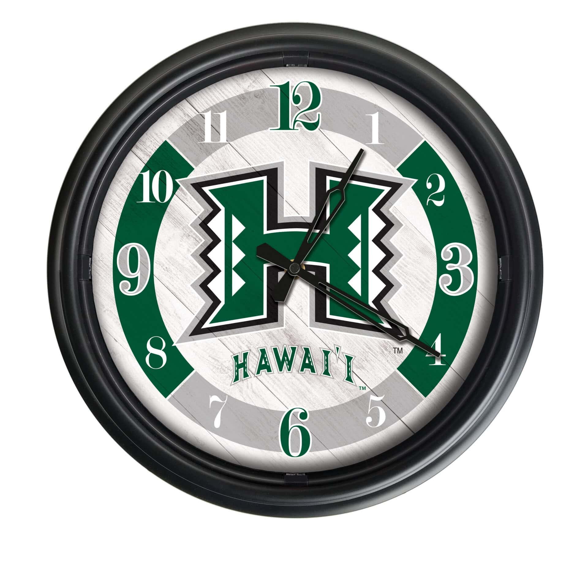 University of Hawaii 14-Inch Indoor/Outdoor LED Wall Clock in Black 7 University of Hawaii 14-Inch Indoor/Outdoor LED Wall Clock in Black