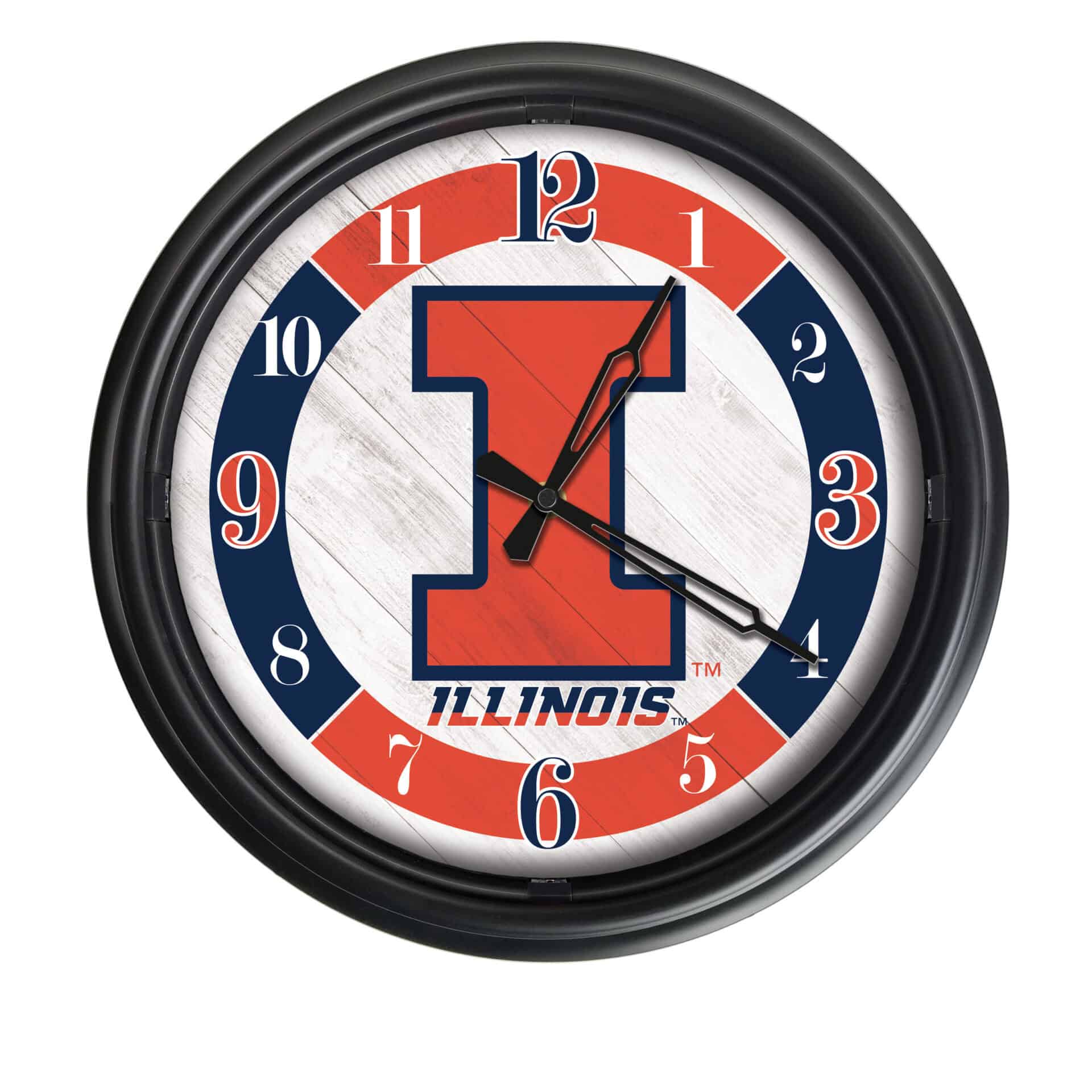 University of Illinois 14-Inch Indoor/Outdoor LED Wall Clock in Black 1 University of Illinois 14-Inch Indoor/Outdoor LED Wall Clock in Black