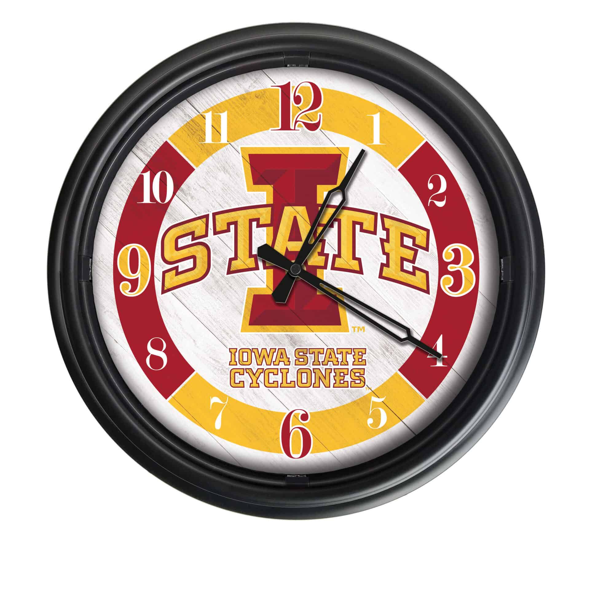Iowa State University 14-Inch Indoor/Outdoor LED Wall Clock in Black 7 Iowa State University 14-Inch Indoor/Outdoor LED Wall Clock in Black