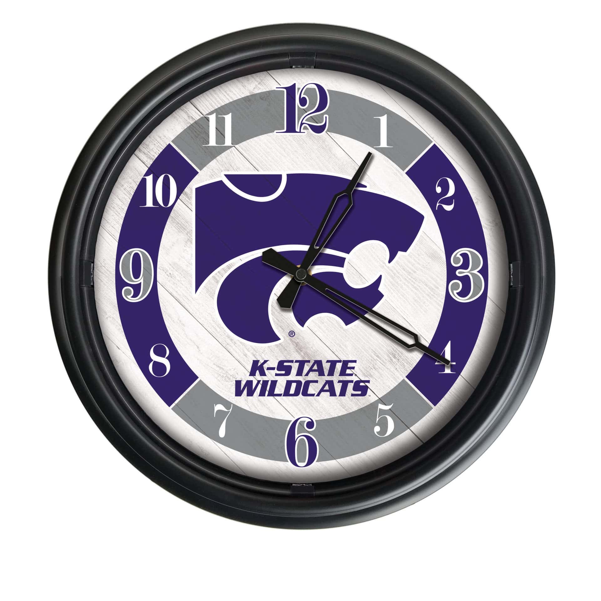 Kansas State University 14-Inch Indoor/Outdoor LED Wall Clock in Black 7 Kansas State University 14-Inch Indoor/Outdoor LED Wall Clock in Black