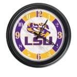 Louisiana State University 14-Inch Indoor/Outdoor LED Wall Clock in Black