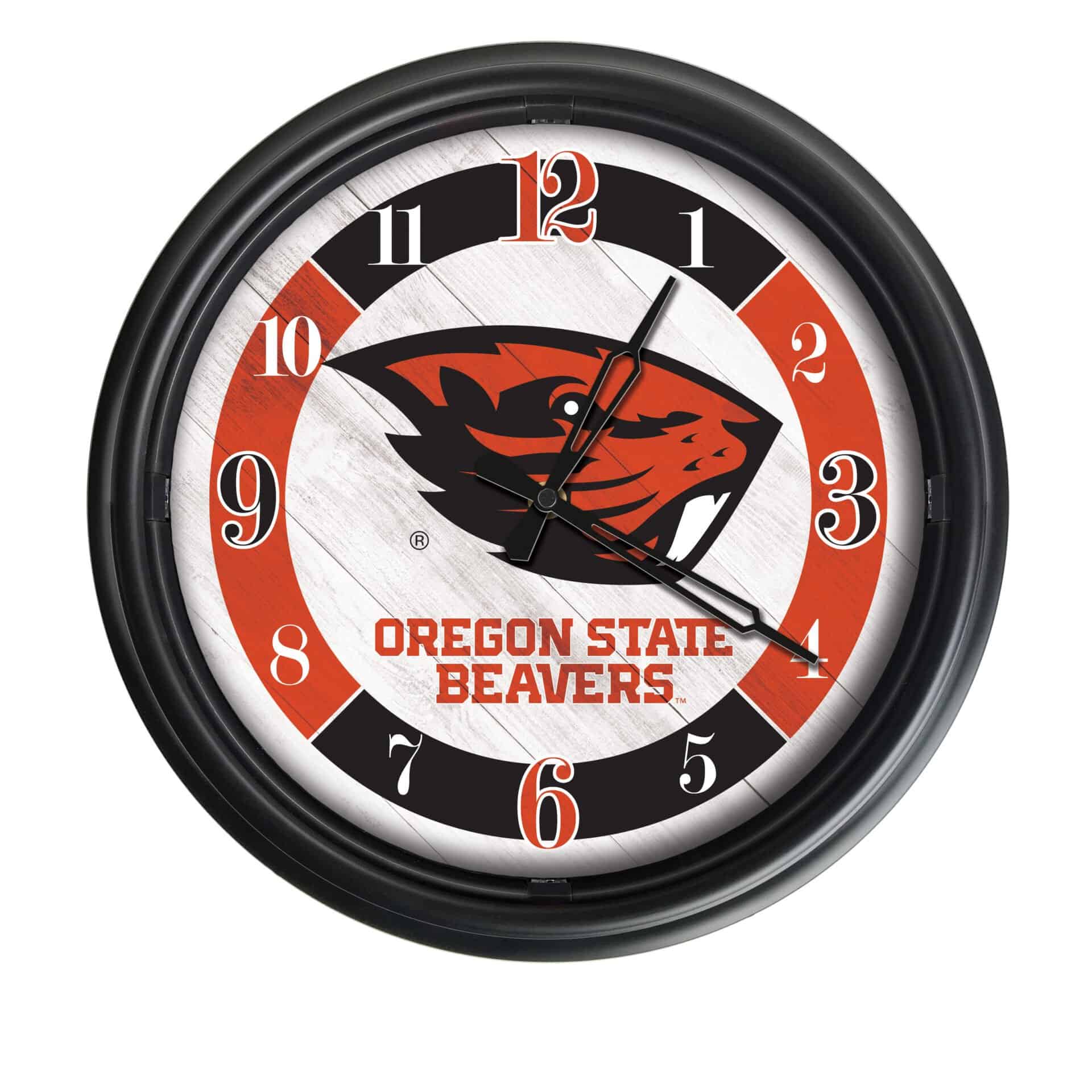 Oregon State University 14-Inch Indoor/Outdoor LED Wall Clock in Black 1 Oregon State University 14-Inch Indoor/Outdoor LED Wall Clock in Black
