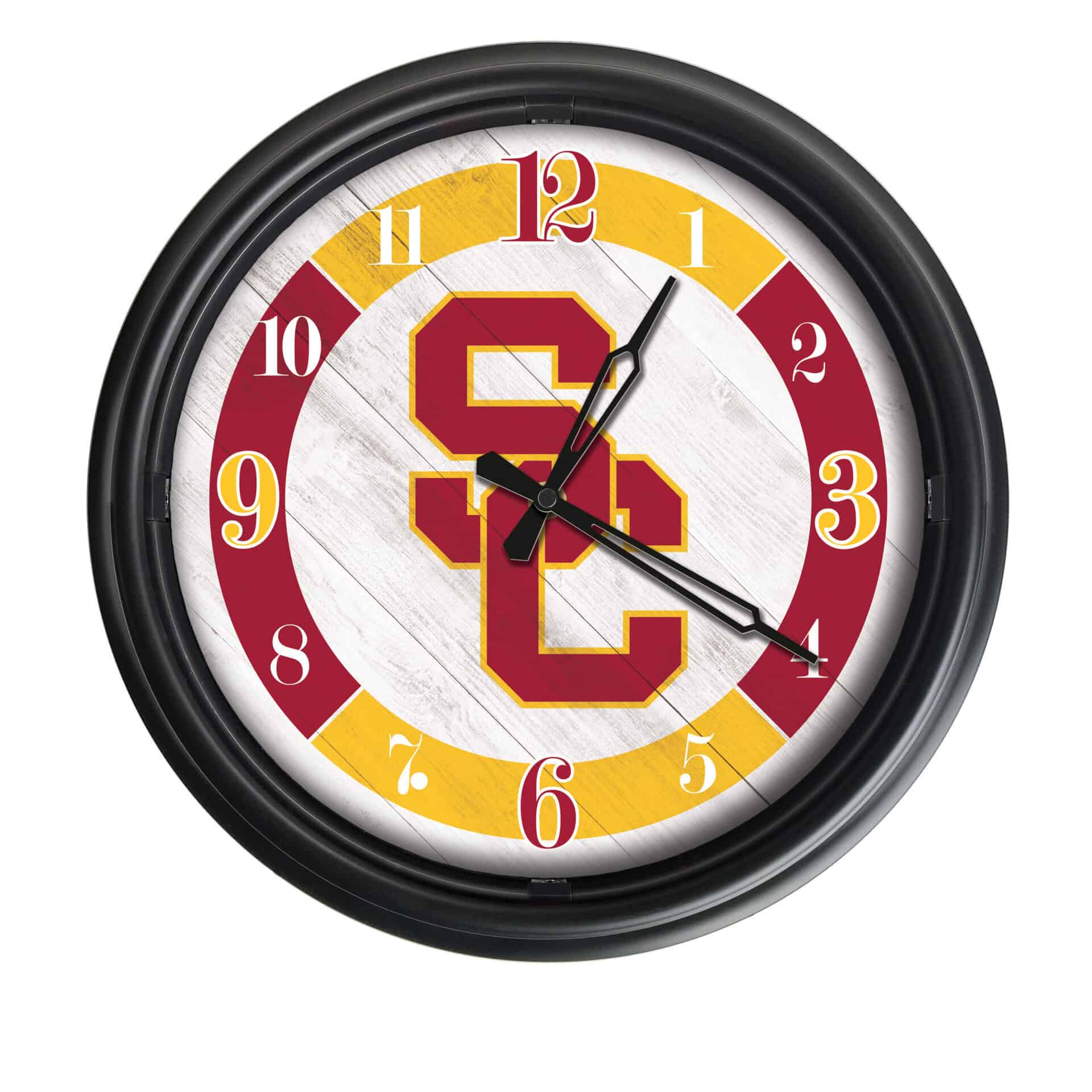 University of Southern California 14-Inch Indoor/Outdoor LED Wall Clock in Black 7 University of Southern California 14-Inch Indoor/Outdoor LED Wall Clock in Black