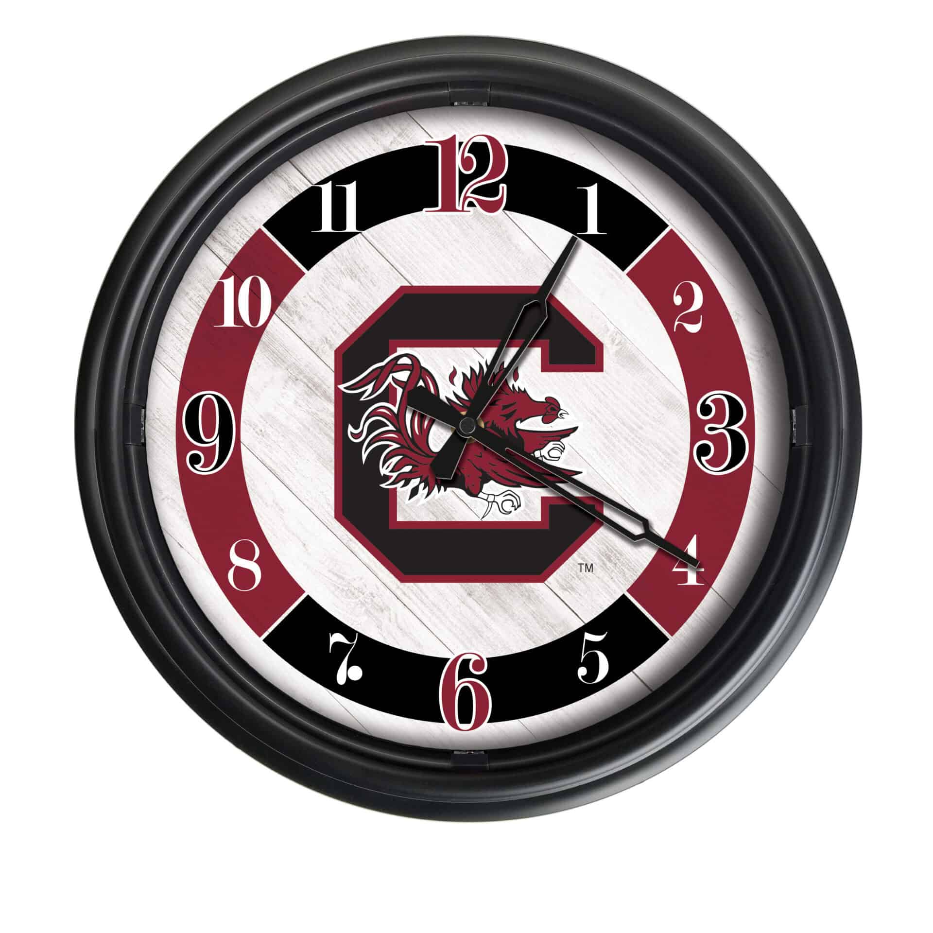 University of South Carolina 14-Inch Indoor/Outdoor LED Wall Clock in Black 1 University of South Carolina 14-Inch Indoor/Outdoor LED Wall Clock in Black