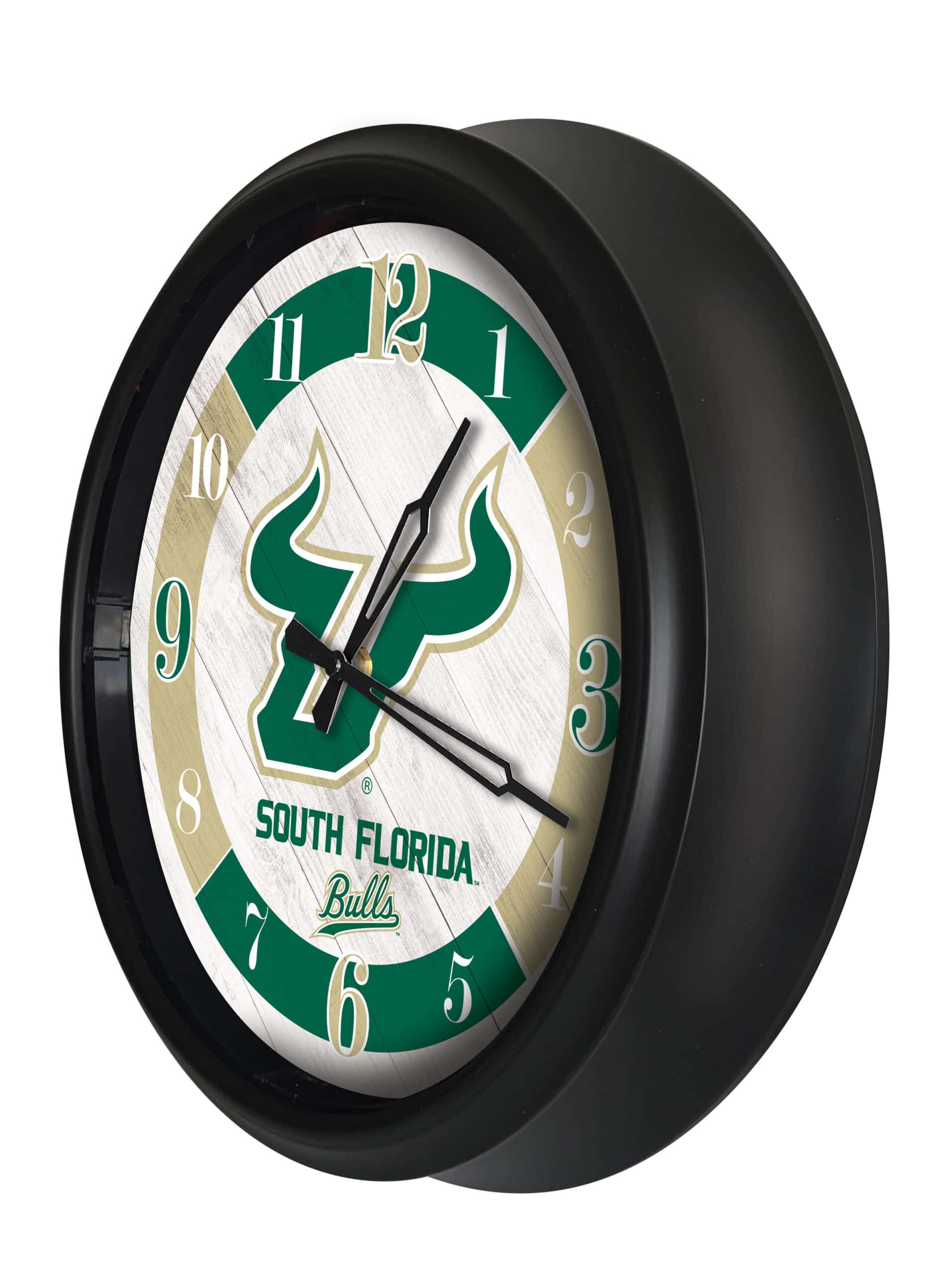 University of South Florida 14-Inch Indoor/Outdoor LED Wall Clock in Black 8 University of South Florida 14-Inch Indoor/Outdoor LED Wall Clock in Black