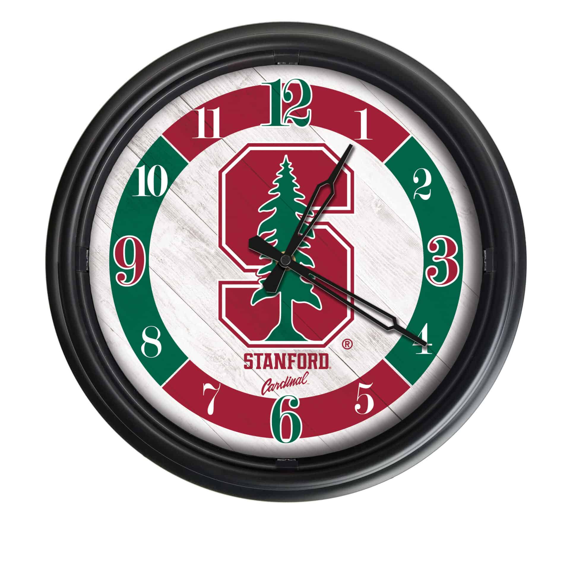Stanford University 14-Inch Indoor/Outdoor LED Wall Clock in Black 1 Stanford University 14-Inch Indoor/Outdoor LED Wall Clock in Black
