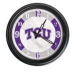 Texas Christian University 14-Inch Indoor/Outdoor LED Wall Clock in Black