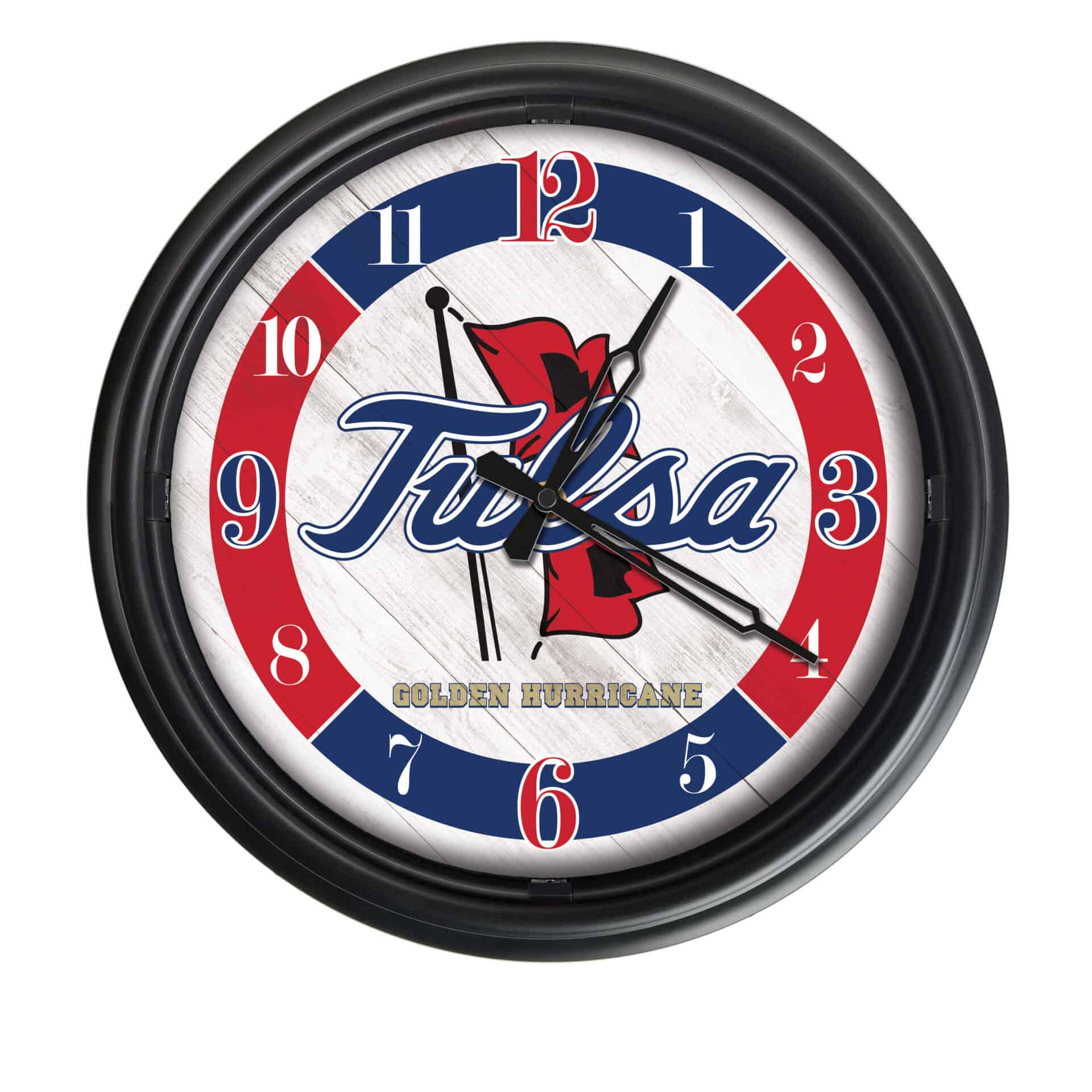 University of Tulsa 14-Inch Indoor/Outdoor LED Wall Clock in Black 1 University of Tulsa 14-Inch Indoor/Outdoor LED Wall Clock in Black