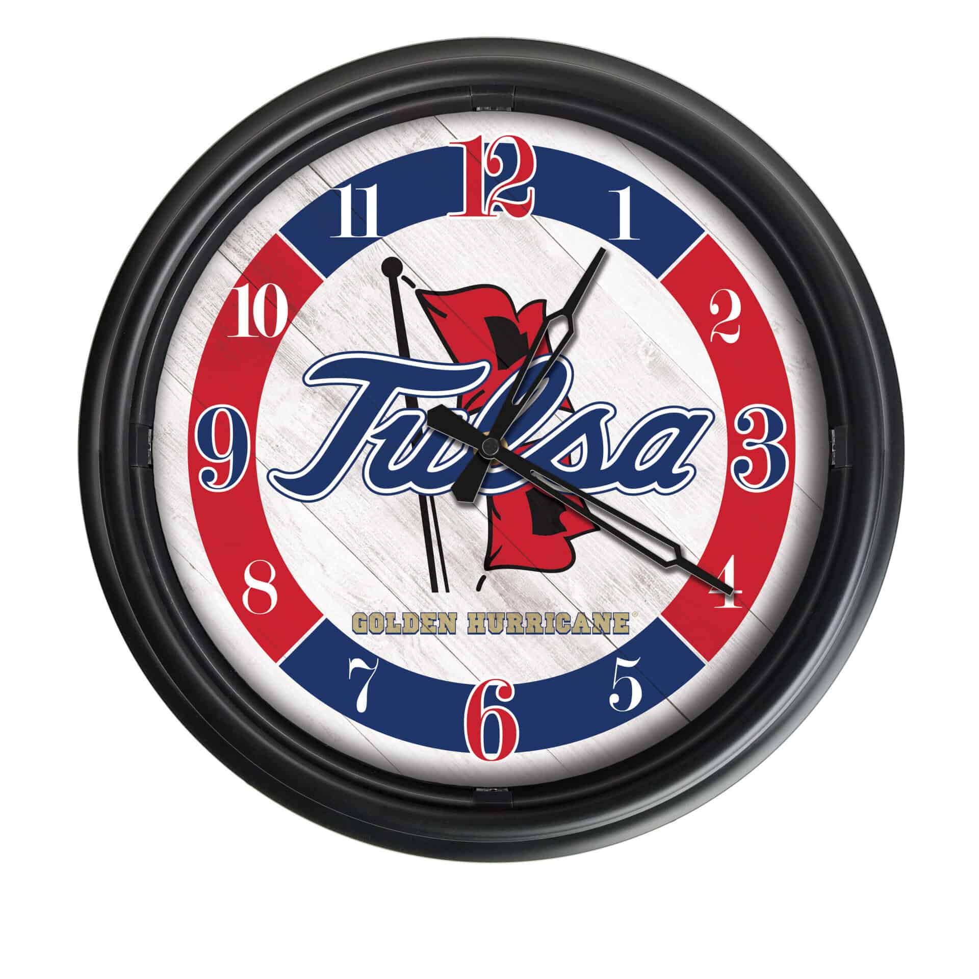 University of Tulsa 14-Inch Indoor/Outdoor LED Wall Clock in Black 7 University of Tulsa 14-Inch Indoor/Outdoor LED Wall Clock in Black