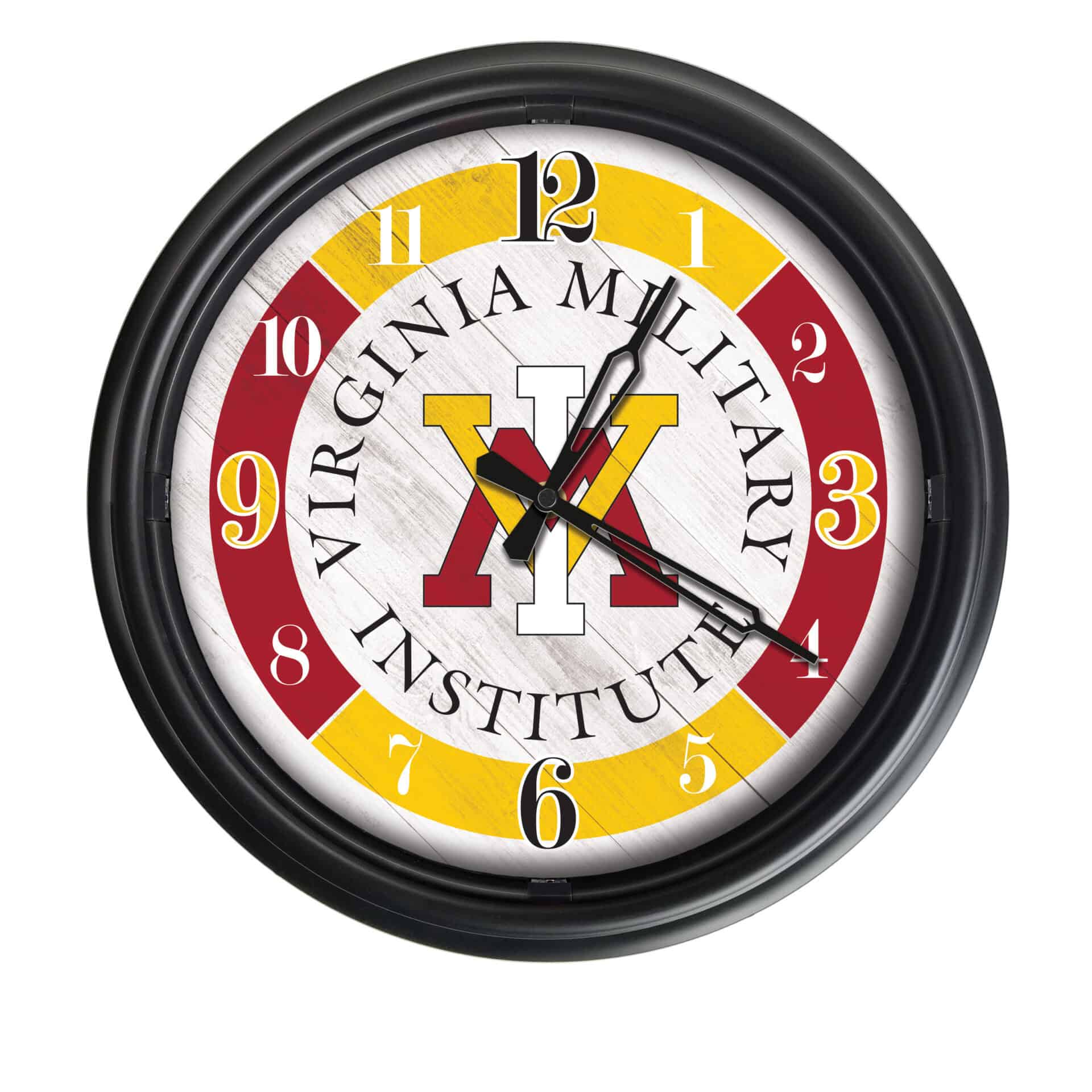 Virginia Military Institute 14-Inch Indoor/Outdoor LED Wall Clock in Black 1 Virginia Military Institute 14-Inch Indoor/Outdoor LED Wall Clock in Black