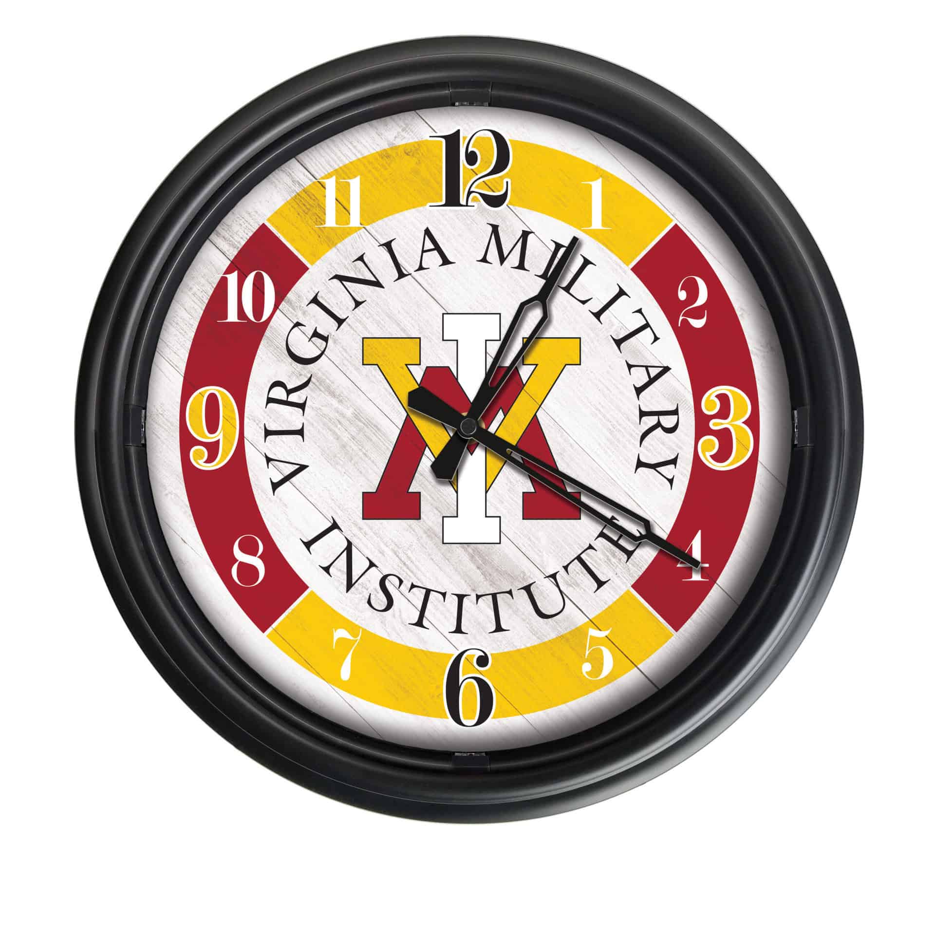 Virginia Military Institute 14-Inch Indoor/Outdoor LED Wall Clock in Black 7 Virginia Military Institute 14-Inch Indoor/Outdoor LED Wall Clock in Black