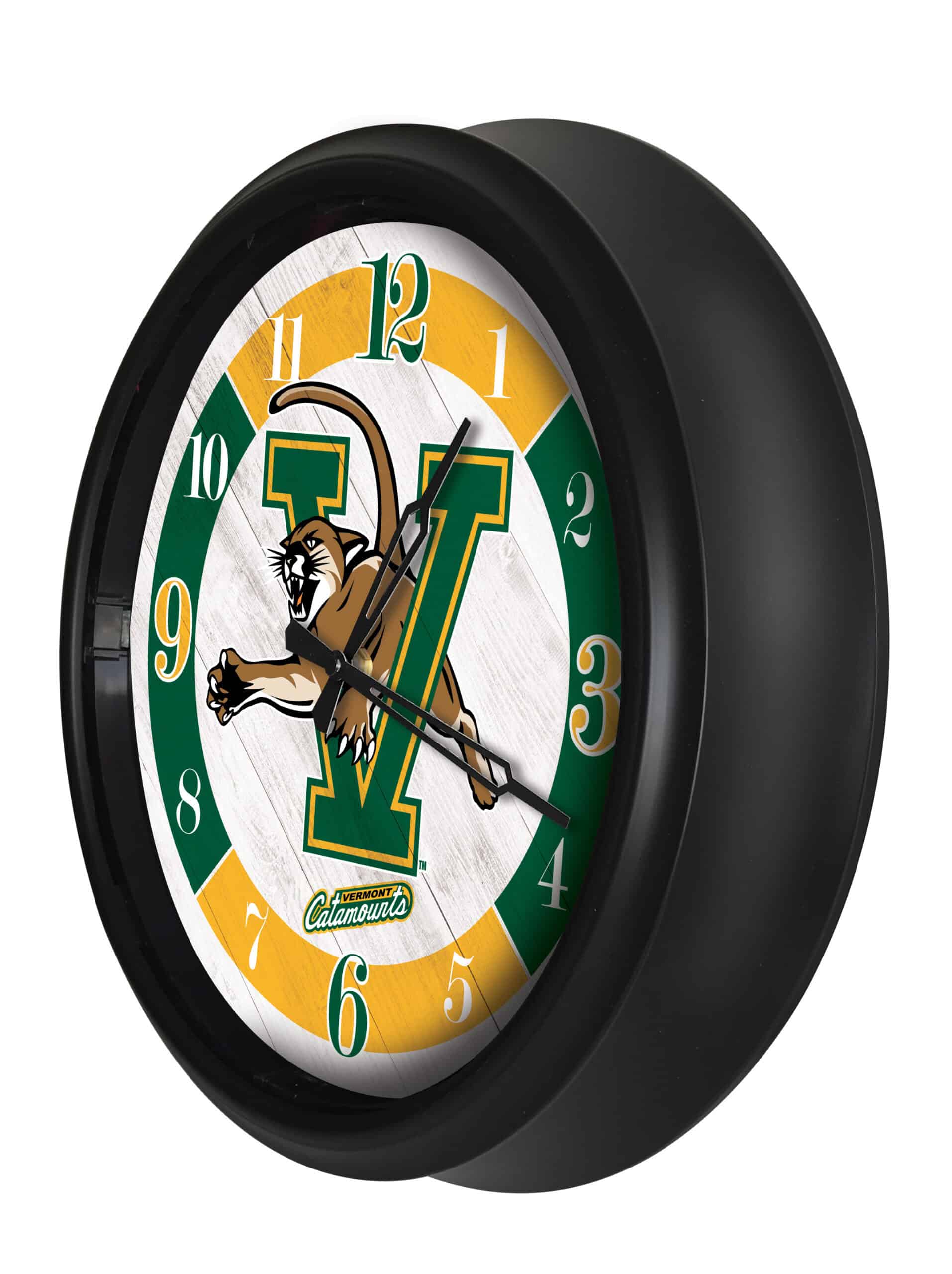 University of Vermont 14-Inch Indoor/Outdoor LED Wall Clock in Black 8 University of Vermont 14-Inch Indoor/Outdoor LED Wall Clock in Black