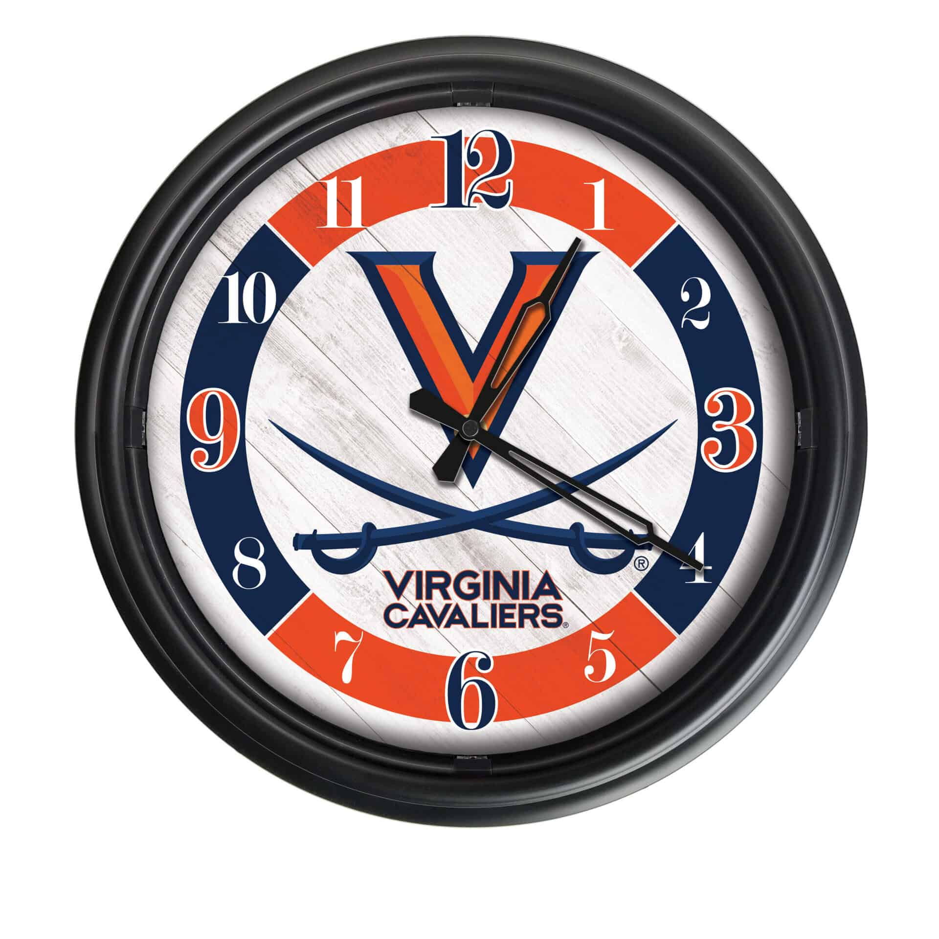 University of Virginia 14-Inch Indoor/Outdoor LED Wall Clock in Black 7 University of Virginia 14-Inch Indoor/Outdoor LED Wall Clock in Black