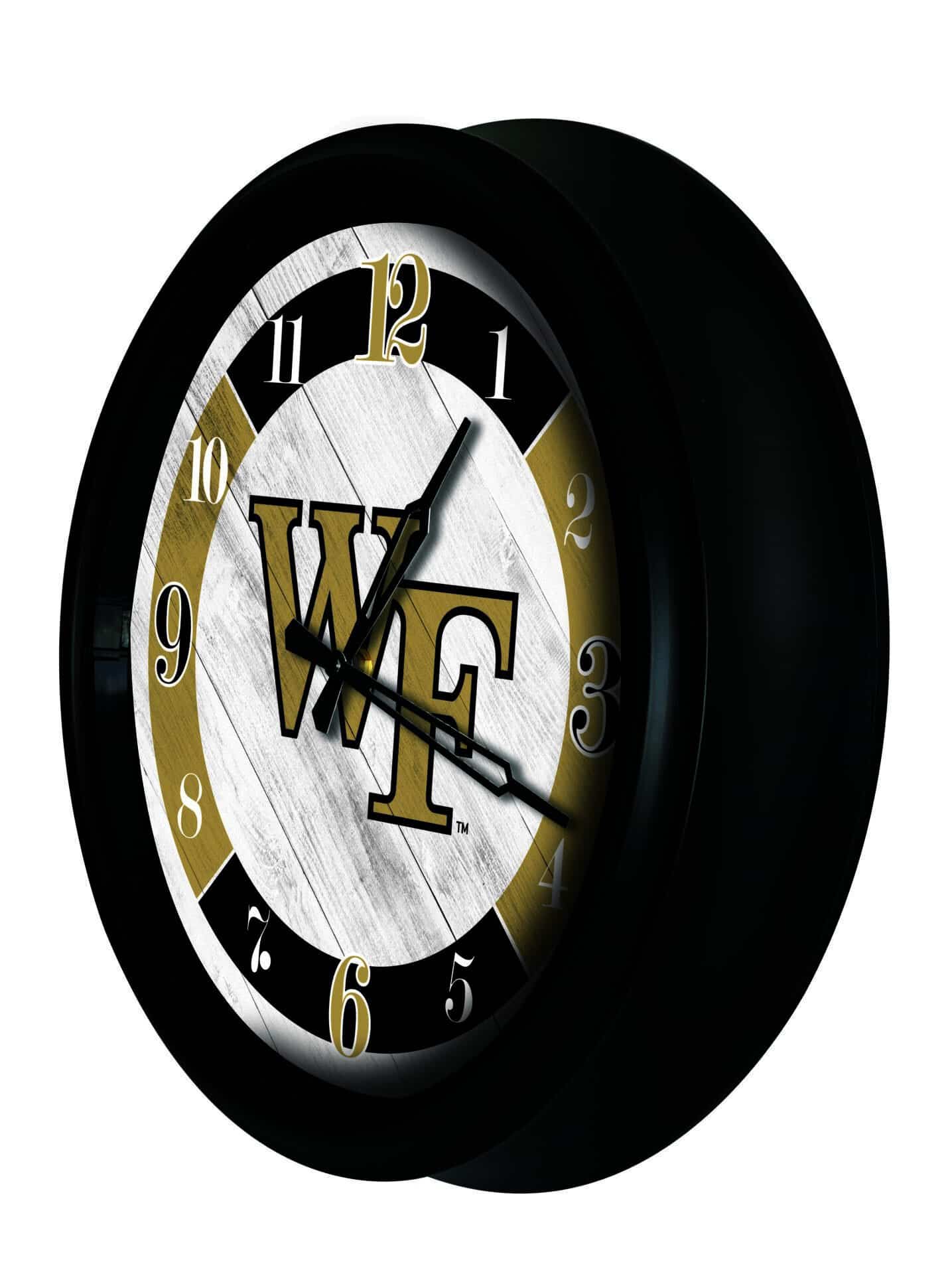Wake Forest University 14-Inch Indoor/Outdoor LED Wall Clock in Black 2 Wake Forest University 14-Inch Indoor/Outdoor LED Wall Clock in Black - Image 2