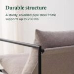 Modern Beige Tan Upholstered Accent Chair with Metal Frame 8 Modern Beige Tan Upholstered Accent Chair with Metal Frame