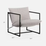 Modern Beige Tan Upholstered Accent Chair with Metal Frame 10 Modern Beige Tan Upholstered Accent Chair with Metal Frame