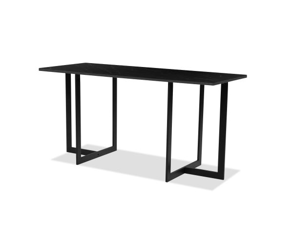 ONIX Black Marble Desk Powder Coated Black Frame