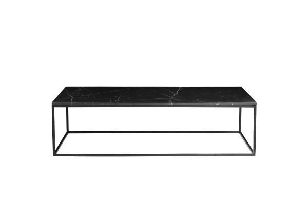 ONIX Black Marble Rectangular Coffee Table Black Frame 1