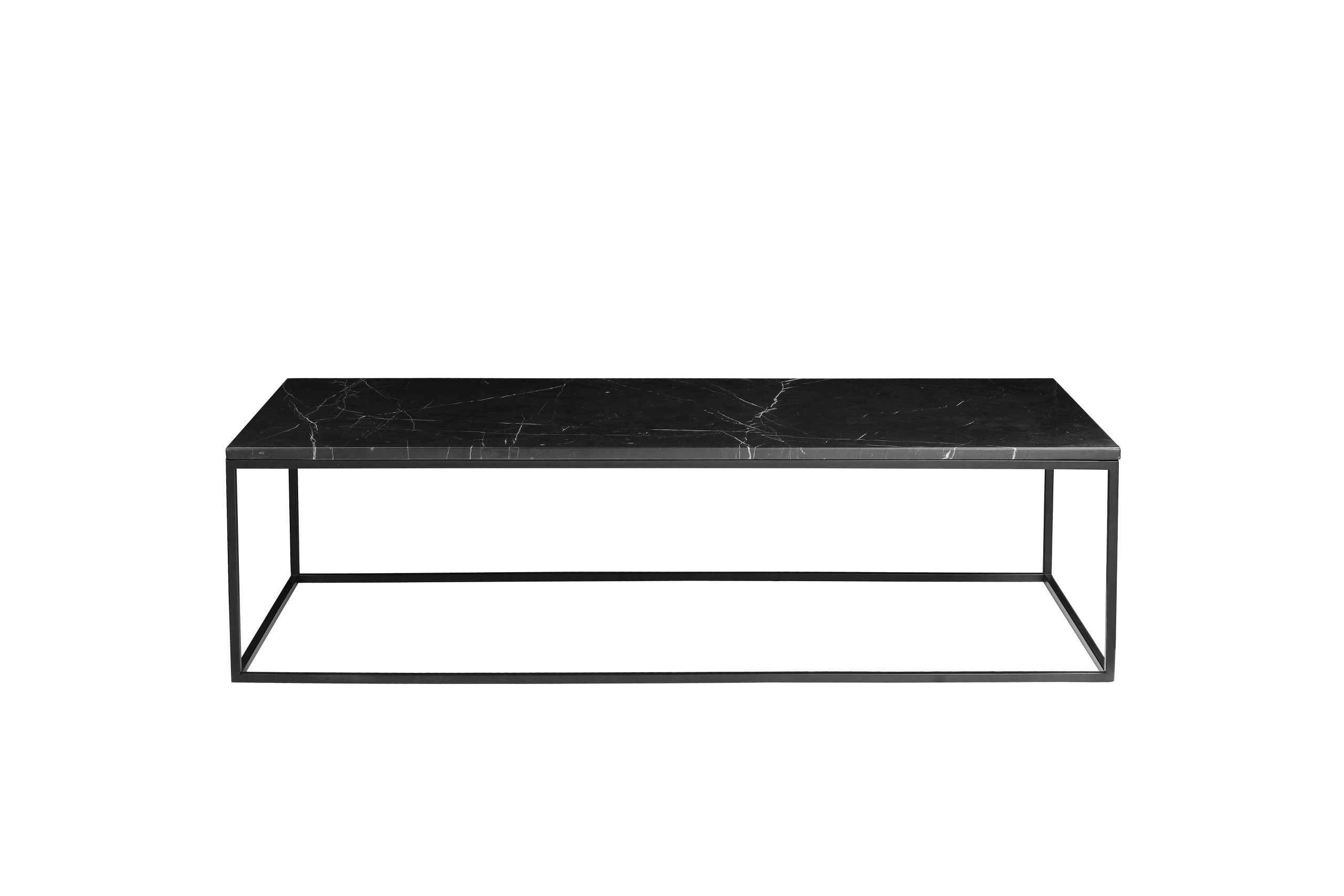 ONIX Black Marble Rectangular Coffee Table Black Frame 2 ONIX Black Marble Rectangular Coffee Table Black Frame - Image 2