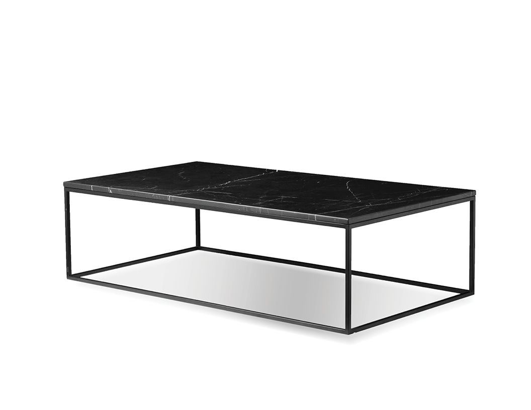 ONIX Black Marble Rectangular Coffee Table Black Frame 1 ONIX Black Marble Rectangular Coffee Table Black Frame