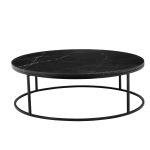 ONIX Black Marquina Marble Round Coffee Table Black Frame 6 ONIX Black Marquina Marble Round Coffee Table Black Frame