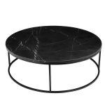 ONIX Black Marquina Marble Round Coffee Table Black Frame 7 ONIX Black Marquina Marble Round Coffee Table Black Frame